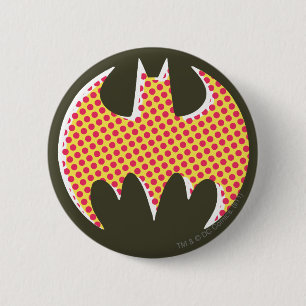 Batman Symbol   Red Halftone Logo 6 Cm Round Badge