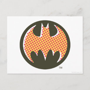 Batman Symbol Red Halftone Logo Postcard