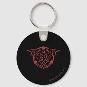 Batman Symbol   Red Outline Urban Logo Key Ring