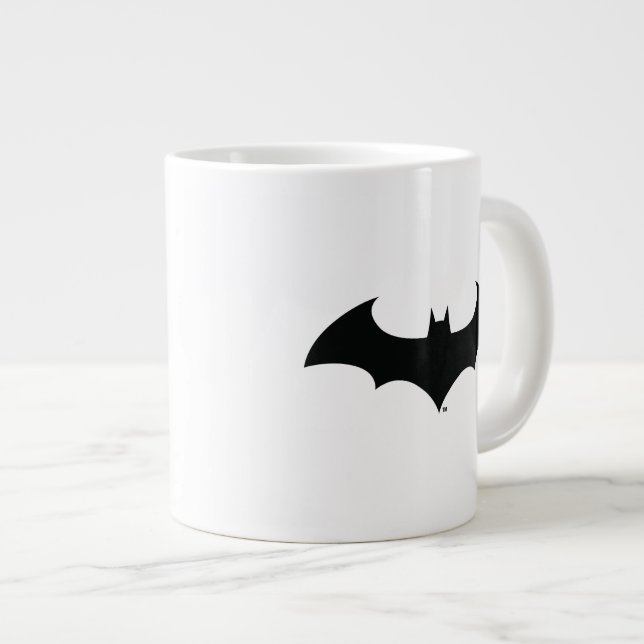 Batman Symbol | Simple Bat Silhouette Logo Large Coffee Mug (Front Right)