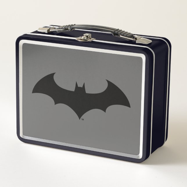 Batman Symbol | Simple Bat Silhouette Logo Metal Lunch Box (Front)