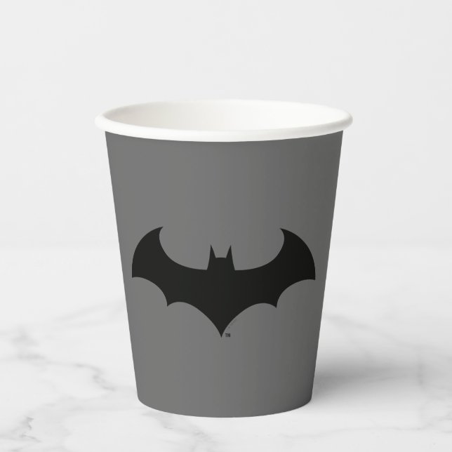 Batman Symbol | Simple Bat Silhouette Logo Paper Cups (Front)