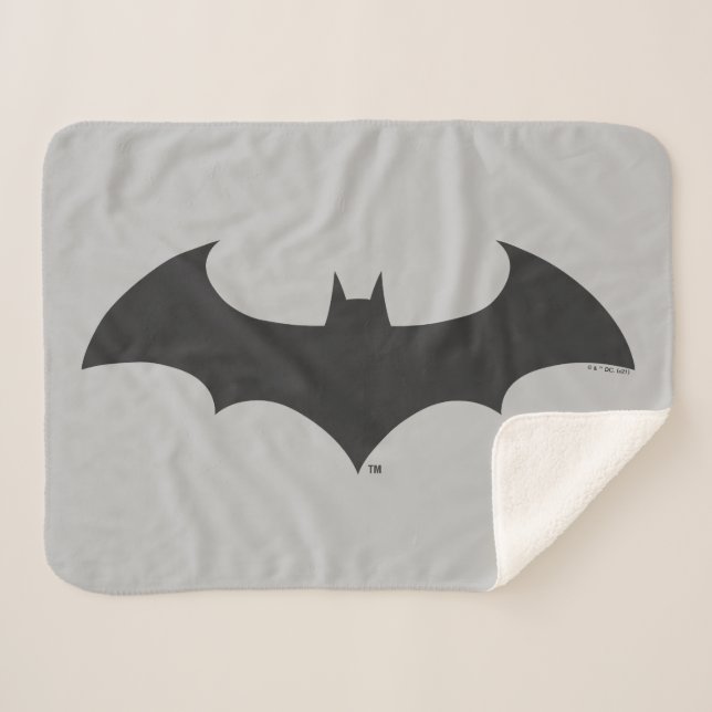 Batman Symbol | Simple Bat Silhouette Logo Sherpa Blanket (Front (Horizontal))