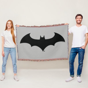 Batman Symbol   Simple Bat Silhouette Logo Throw Blanket