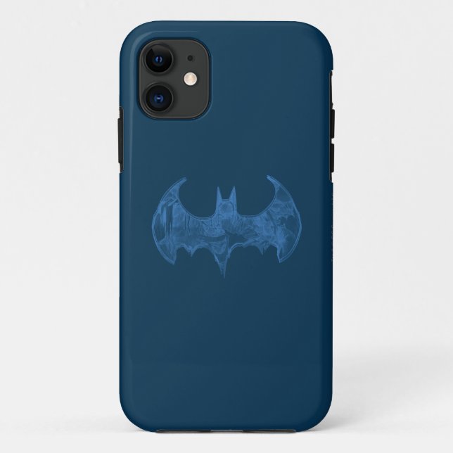 Batman Symbol | Sketchbook Light Blue Logo Case-Mate iPhone Case (Back)