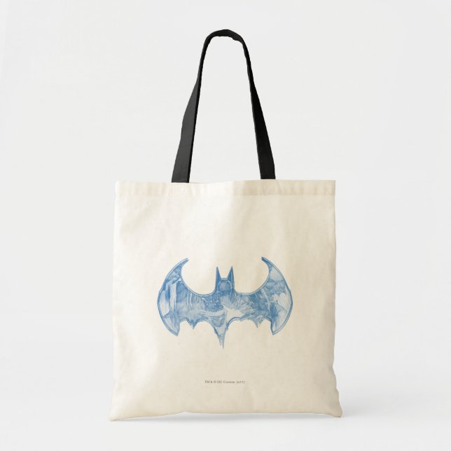 Batman Symbol | Sketchbook Light Blue Logo Tote Bag (Front)