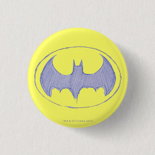 Batman Symbol Sketchbook Purple Logo 3 Cm Round Badge
