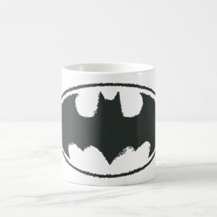 Batman Symbol   Spray Black White Logo Coffee Mug