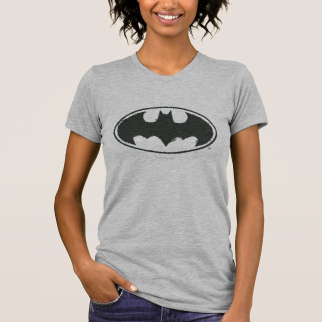 Batman Symbol | Spray Black White Logo T-Shirt (Front)
