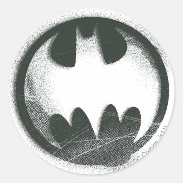 Batman Symbol | Spray Symbol Logo Classic Round Sticker (Front)