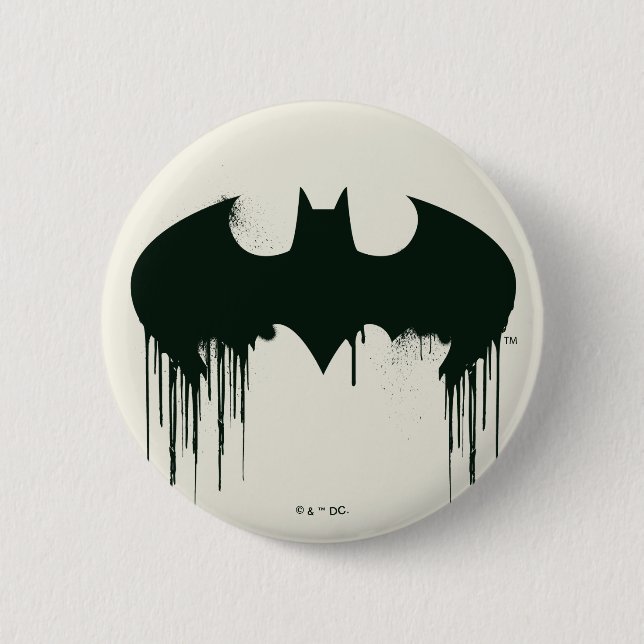 Batman Symbol | Spraypaint Logo 6 Cm Round Badge (Front)