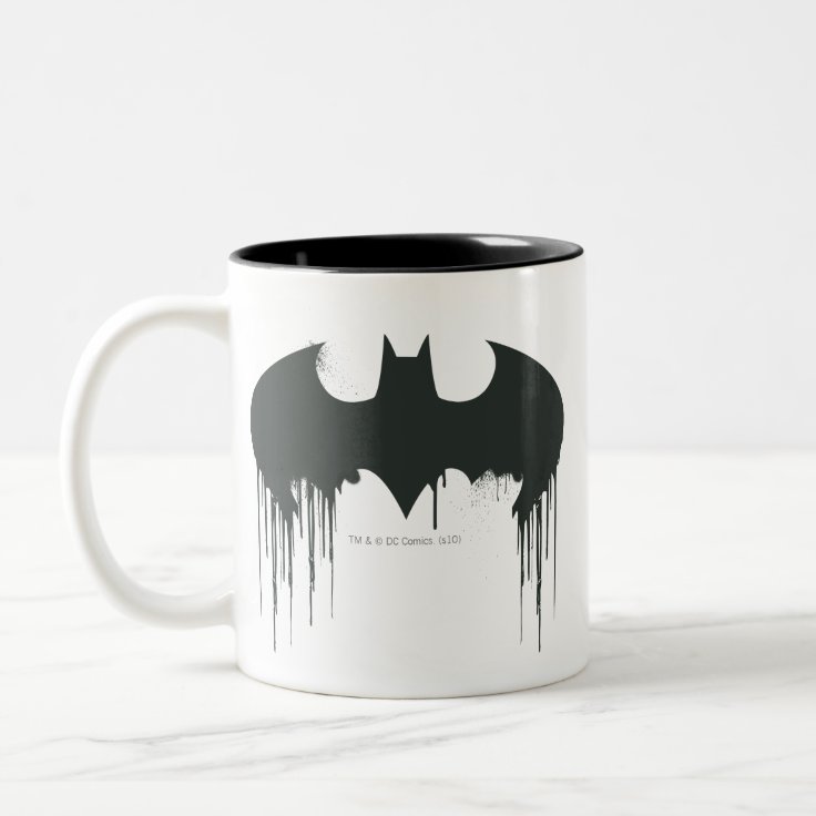 Batman Symbol | Spraypaint Logo Two-Tone Coffee Mug | Zazzle