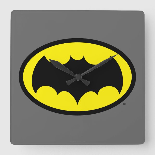 Batman Symbol Square Wall Clock (Front)