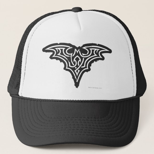 Batman Symbol | Urban Black White Logo Trucker Hat (Front)