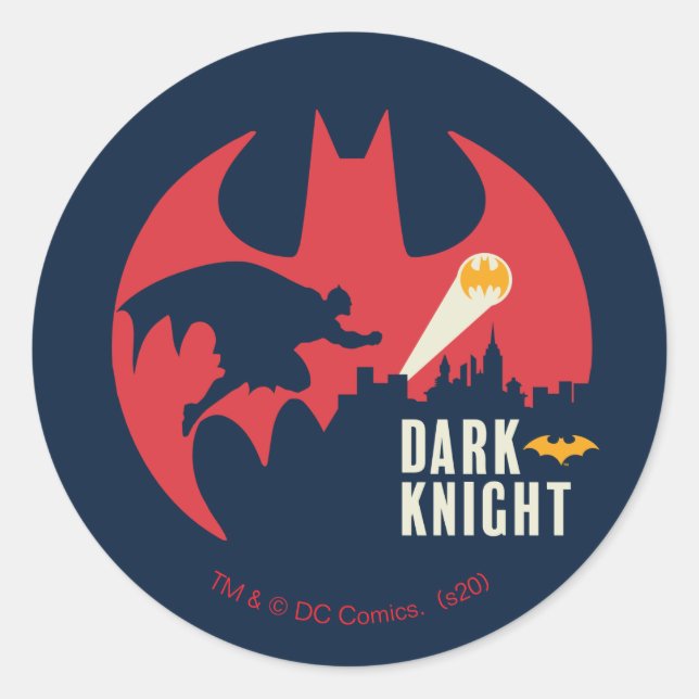 Batman The Dark Knight Bat Logo Classic Round Sticker (Front)