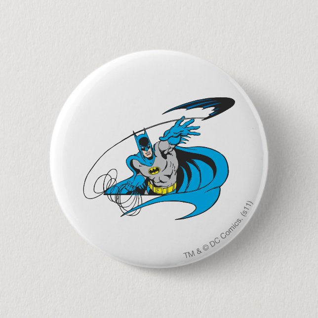 Batman Throws Batarang 3 6 Cm Round Badge (Front)