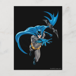 Batman throws batarang postcard