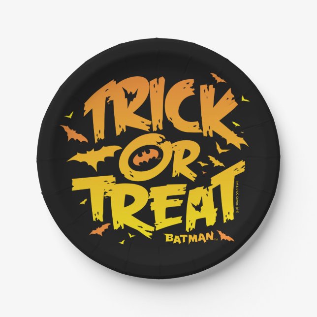 Batman | Trick or Treat Paper Plate (Front)