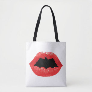 Batman Valentine Bat Lips Tote Bag