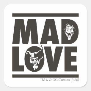 Batman Valentine   Joker & Harley - Mad Love Square Sticker