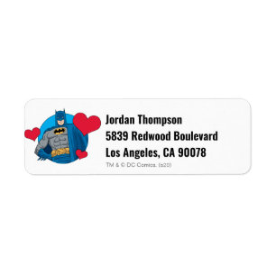 Batman Valentine You've Stolen My Heart Return Address Label