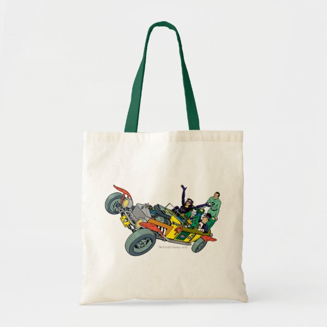 Batman Villains In Jokermobile Tote Bag (Front)