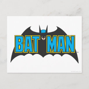 Batman Vintage Blue Black Logo Postcard