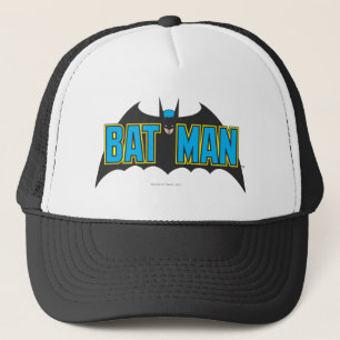 Batman   Vintage Blue Black Logo Trucker Hat