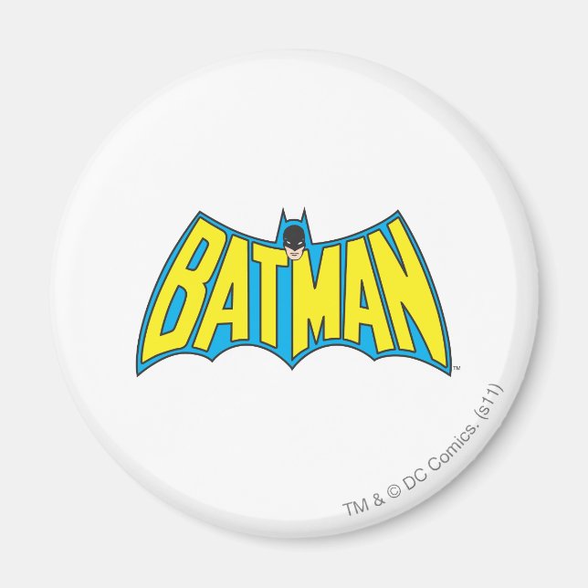Batman | Vintage Yellow Blue Logo Magnet (Front)