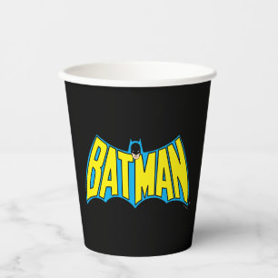 Batman   Vintage Yellow Blue Logo Paper Cups