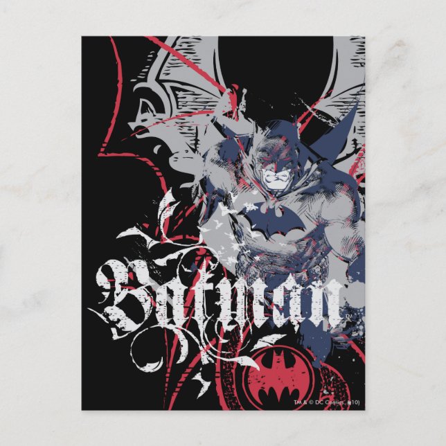 Batman Wing Collage Postcard (Front)