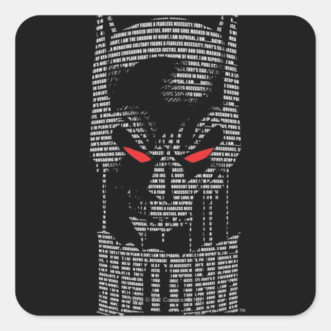 Batman With Mantra Square Sticker (Front)