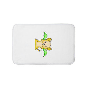 Batmouse. Funny mouse with bat wings. Halloween. Bath Mat
