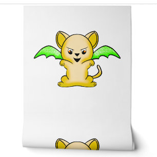 Batmouse. Funny mouse with bat wings. Halloween. Wallpaper