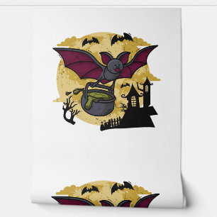 Batmouse. Funny mouse with bat wings. Halloween. Wallpaper