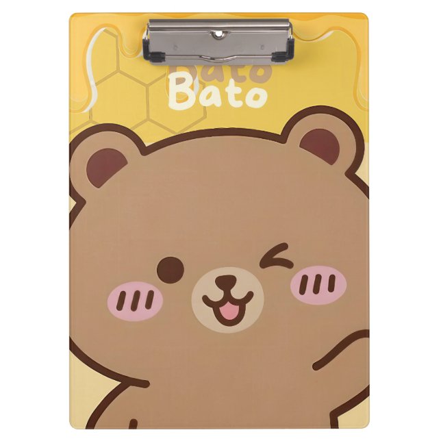 "Bato Bato" Honey Bear Spiral  Clipboard (Front)