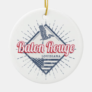 Baton Rouge City Louisiana United States USA Ceramic Ornament