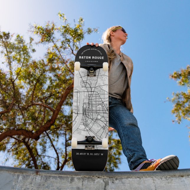 Baton Rouge City Map Skateboard (Outdoor 1)