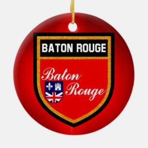 Baton Rouge Flag Ceramic Ornament