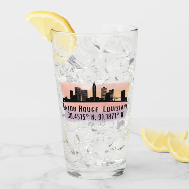 Baton Rouge LA City Skyline  Glass (Front Ice)