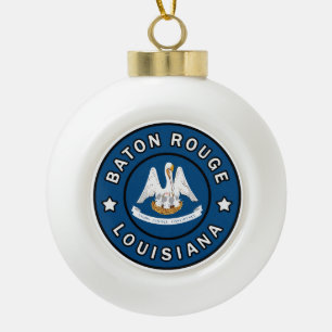 Baton Rouge Louisiana Ceramic Ball Christmas Ornament