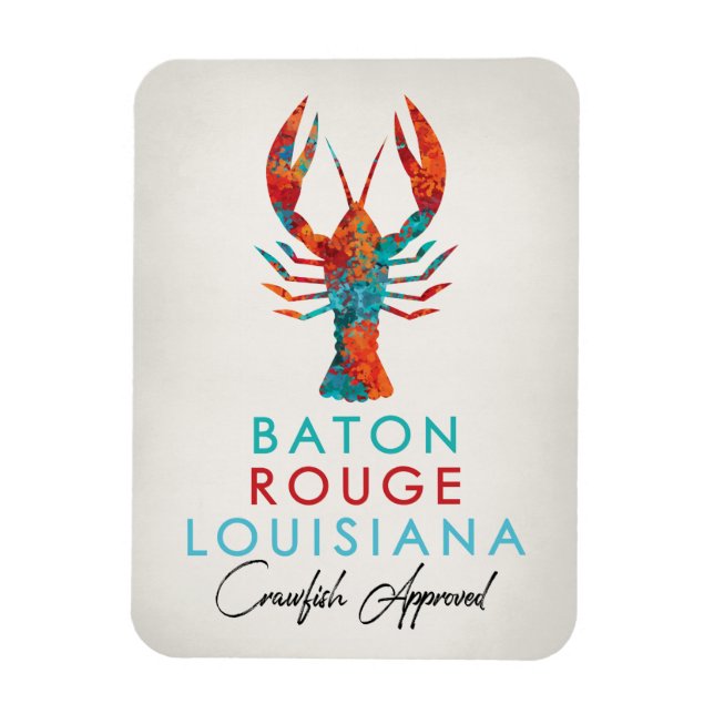 Baton Rouge Louisiana Crawfish Bright Magnet (Vertical)