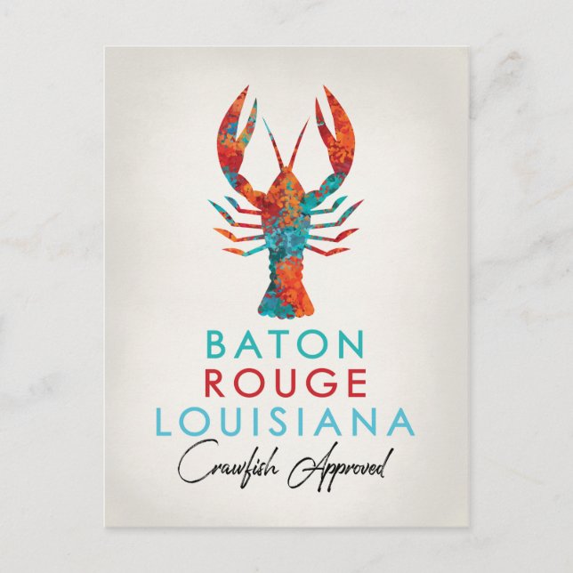 Baton Rouge Louisiana Crawfish Bright Postcard (Front)