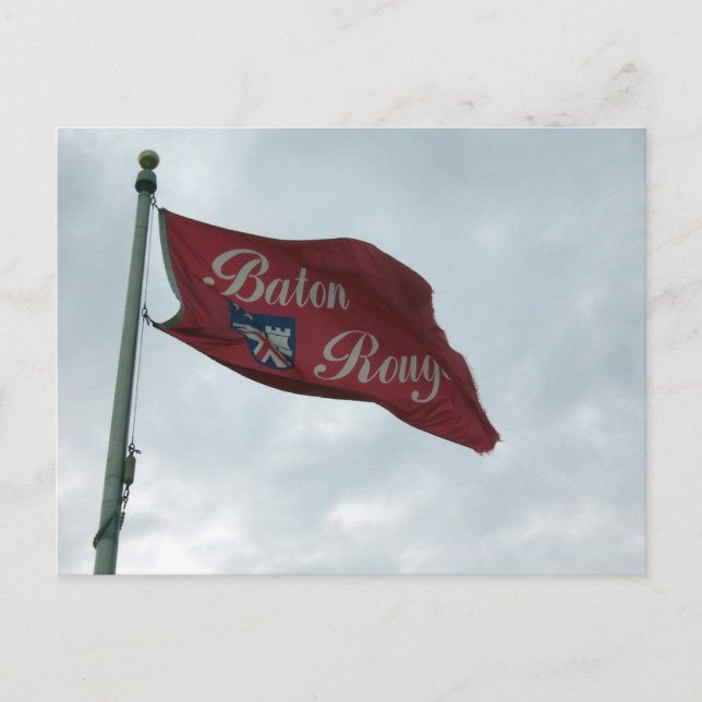 Baton Rouge Louisiana Flag Flying in the Wind Postcard (Front)