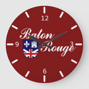 Baton Rouge (Louisiana) flag Large Clock