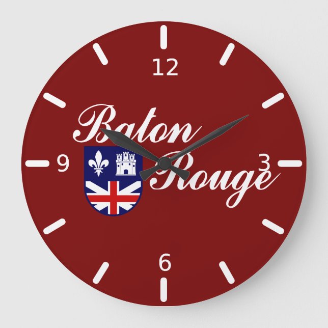 Baton Rouge (Louisiana) flag Large Clock (Front)