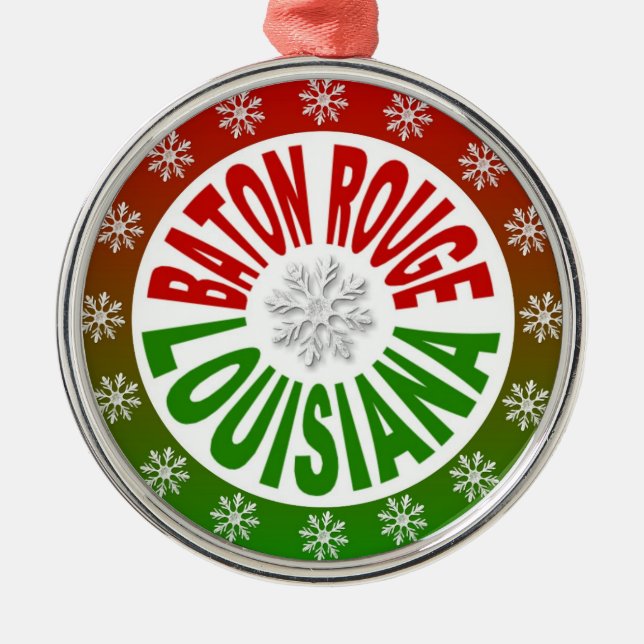 Baton Rouge Louisiana red green ornament (Front)