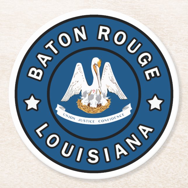 Baton Rouge Louisiana Round Paper Coaster (Front)