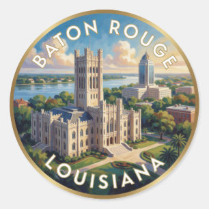 Baton Rouge Louisiana State Capitol Classic Round Sticker