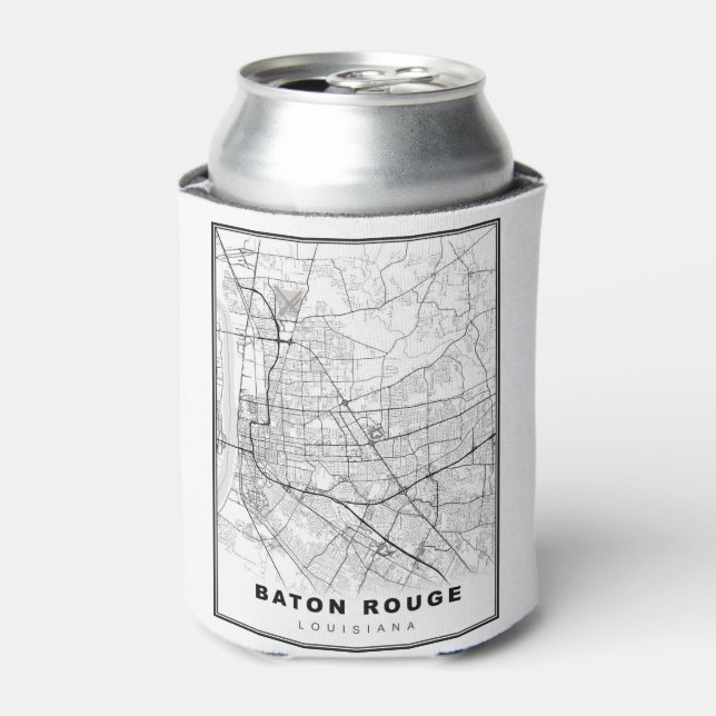 Baton Rouge Map Can Cooler (Can Front)